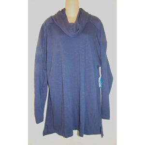 NEW Columbia Womens Plus Cowl Neck Pullover Long Sleeve Sweater BLUE SZ 1X  D111